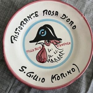 Italian hand painted ceramic vintage plate